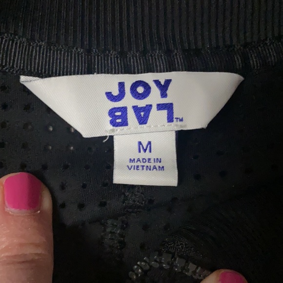 JOY LAB Black Perforated Lightweight Zip Jacket - Picture 3 of 4